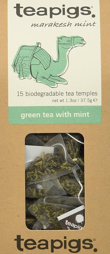 Teapigs Green Tea With Mint Bags Made With Whole Leaves (6 Packs of 15 Teabags)