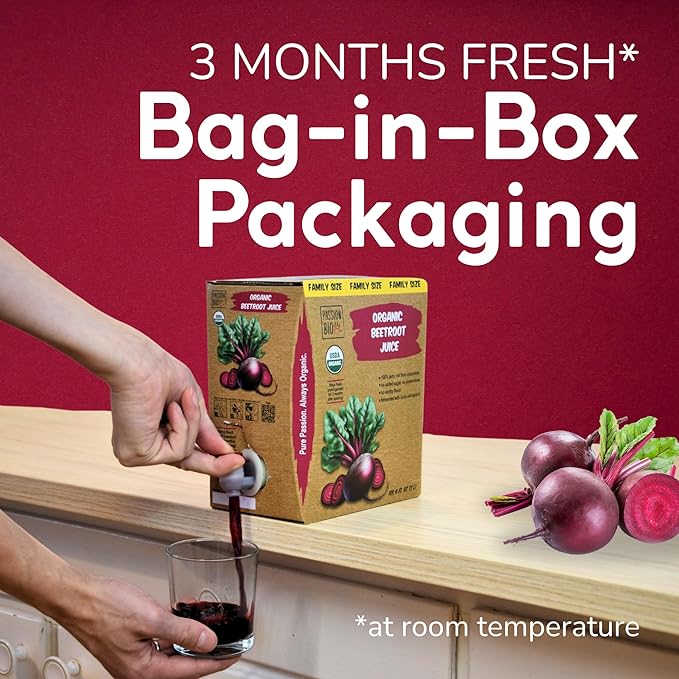 Organic Beetroot Juice Box 101.4 Fl Oz | Pure Beet Juice Not From Concentrate | Organic Vegan Non-GMO | No Added Sugar Easy-Pour Tap Packaging