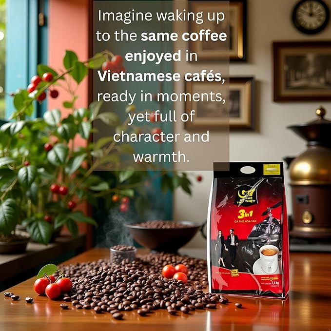 Trung Nguyen G7 3-in-1 Instant Premium Vietnamese Coffee 100 Servings Sticks x16g Beverage Vietnam Origin (1 Pack)