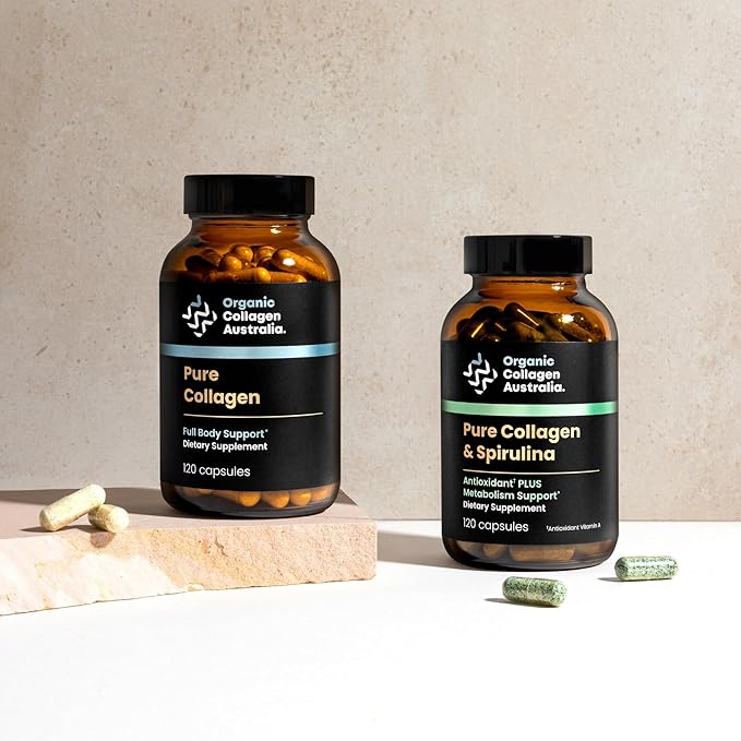 Organic Collagen Australia Pure Hydrolyzed Collagen Capsules – Bioavailable for Skin Elasticity Hair Health and Joint Support – Grass-Fed Pasture-Raised Paleo &amp Keto Friendly (120 Caps)