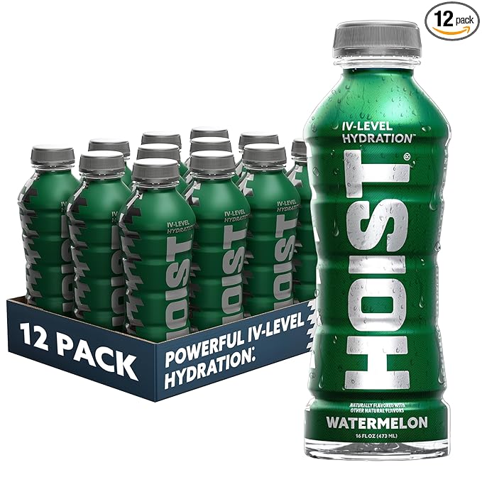 HOIST Premium Military Hydration Electrolyte Drink Powerful IV-Level Hydration Clinically Proven Performance Drink Watermelon 16 Fl Oz (Pack of 12)