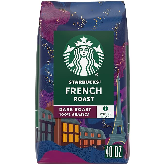 Starbucks Whole Coffee Beans Dark Roast Hot or Iced Coffee French Roast 40 oz