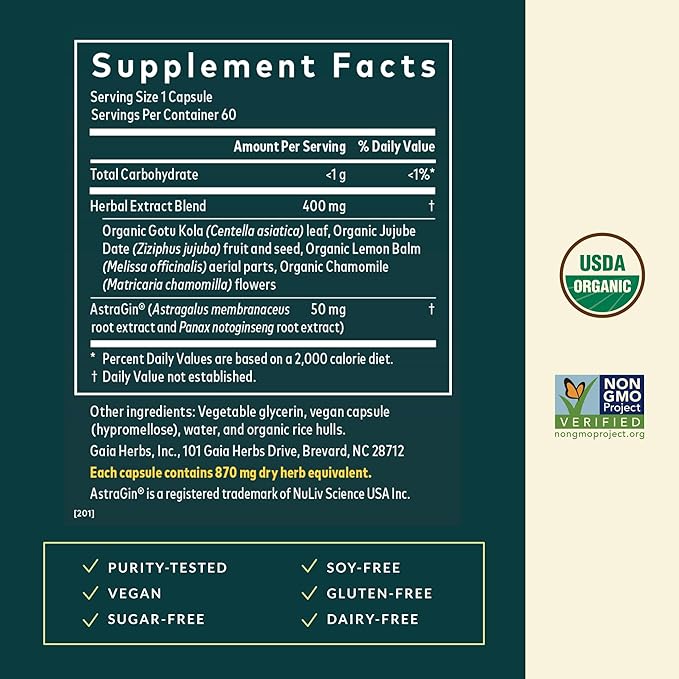 Gaia Herbs Gut Revival - Herbal Supplement to Support Healthy Gut Lining* - Made with AstraGin Gotu Kola Jujube &amp More - Free from Dairy Soy &amp Gluten - 60 Vegan Liquid Phyto-Caps (60 Servin