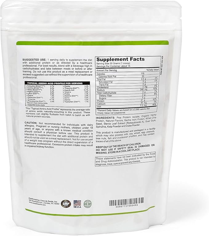 Casa de Sante Elemental Diet Grassfed Collagen Peptides and Vegan Protein Powder Low FODMAP Certified for IBS &amp SIBO Gut Friendly Bundle