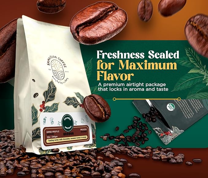 Samarian Coffee Dark Roast – Colombian Single-Origin Arabica – Specialty Ground Coffee with Citrus &amp Floral Notes – Smooth &amp Aromatic – For Pour Over French Press Chemex V60 – 12oz Bag