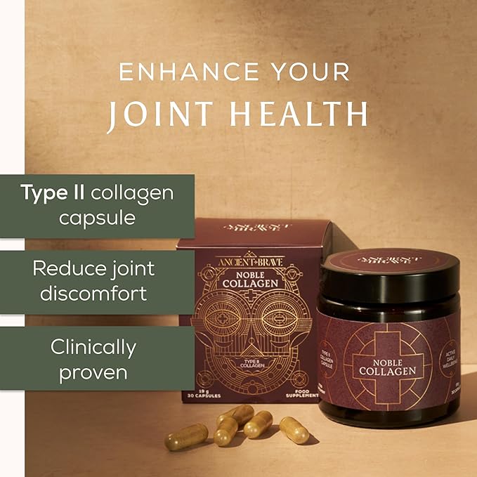Ancient + Brave Noble Collagen Capsules 30 Servings Type 2 Collagen for Women with Vitamin C Manganese Boswellia Serrata and Targeted Nutrients for Mobility Support and Daily Wellness