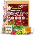 FreshDrinkUS Premium Improve Colon Tea | 135 Tea Bags | Herbal Tea Blend with Senna Leaves Lotus Leaves Hawthorn Berry Ginger &amp More – Caffeine Free Botanical Tea – Natural Daily Herbal Infusi