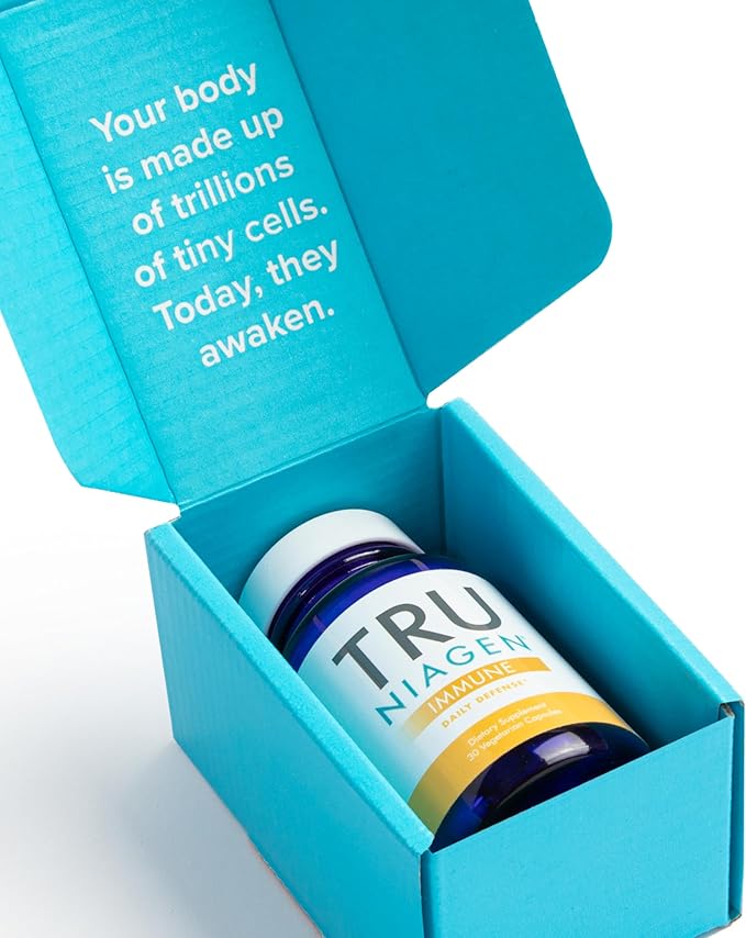 TRU NIAGEN Immune Support Supplement - Daily Defense - Vitamin C from Fermentation Vegan Vitamin D3 2000 IU Zinc Plus Theracurmin (Curcumin) + Multi Award-Winning NAD Boosting Niagen 150mg 30ct