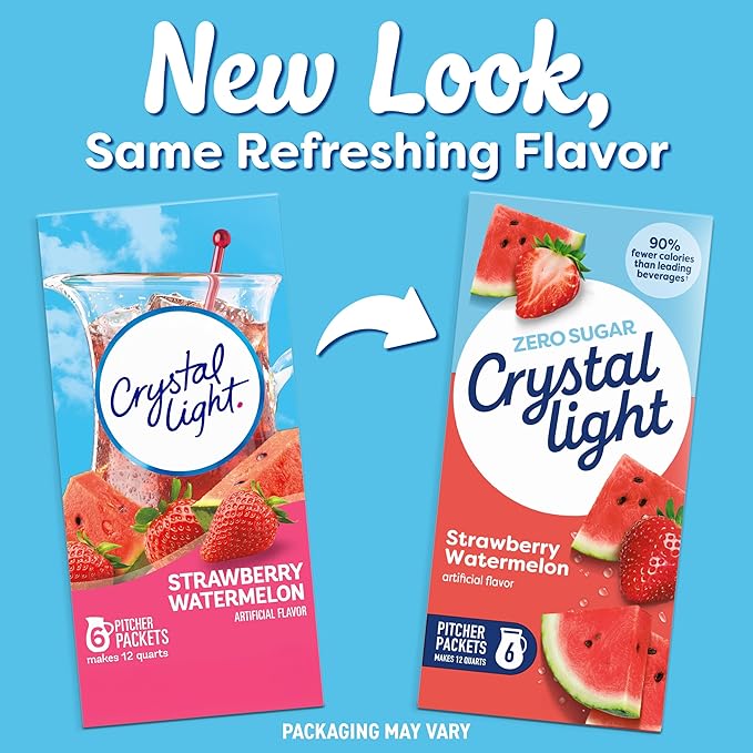 Crystal Light Strawberry Watermelon Drink Mix 12-Quart Box (Pack of 10)