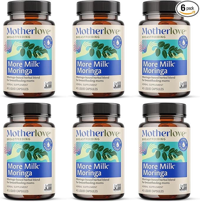 Motherlove More Milk Moringa (270 Liquid caps) Moringa-Based Lactation Supplement to Support Breast Milk Supply—Non-GMO Organic Herbs Vegan Kosher