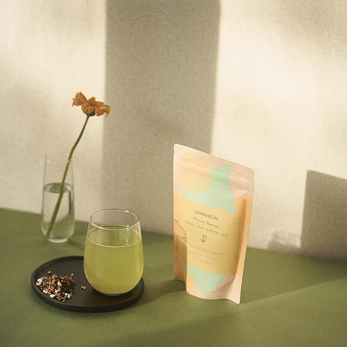 Japanese Green Tea Co. Genmaicha Japanese Green Loose Leaf with Brown Rice – Fukamushi Sencha Organic Tea From Arahataen Green Tea Farms – Natural Low Caffeine Tea with Enhanced Flavor