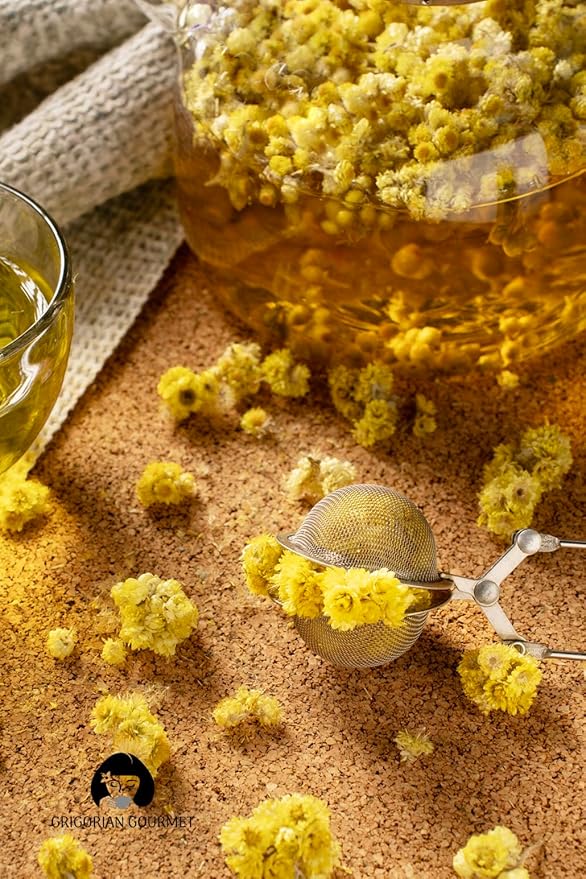 Immortelle (Helichrysum Pallasii) 2 OZ (57g) Loose Herbal Tea | Wild-Harvested Armenian Flower Tea | Premium Loose Leaf Tea for Relaxing Floral Infusions and Tea Lovers