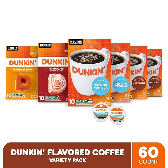 Dunkin' Mixed Flavor Coffee Variety Pack 60 Keurig K-Cup Pods