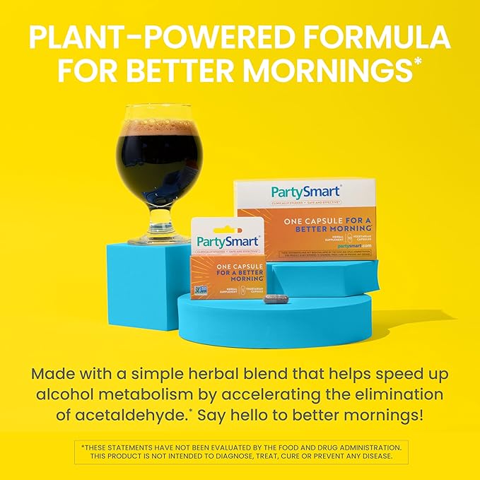 Himalaya PartySmart 10 Individual Capsules - Alcohol Breakdown Liver Support for a Better Morning After Drinking - Plant Based Vegan Non-GMO Gluten Free Clinically Studied (Pack of 3)