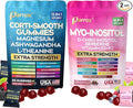 Soothe &amp Smooth Bundle Gummies - Cortisol &amp Myo-Inositol Supplement with D-Chiro Inositol Berberine Magenesium Ashwagandha L-Theanine Vitamins D3+K2 &amp B12 Folate Zinc Lion's Mane (1