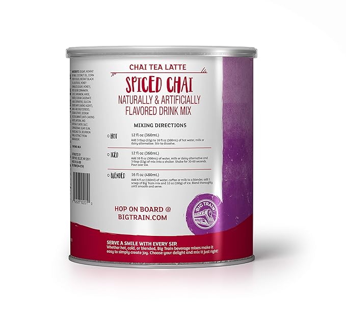 Big Train Spiced Powdered Instant Chai Tea Latte Mix Spiced Black Tea with Milk 56 Ounce