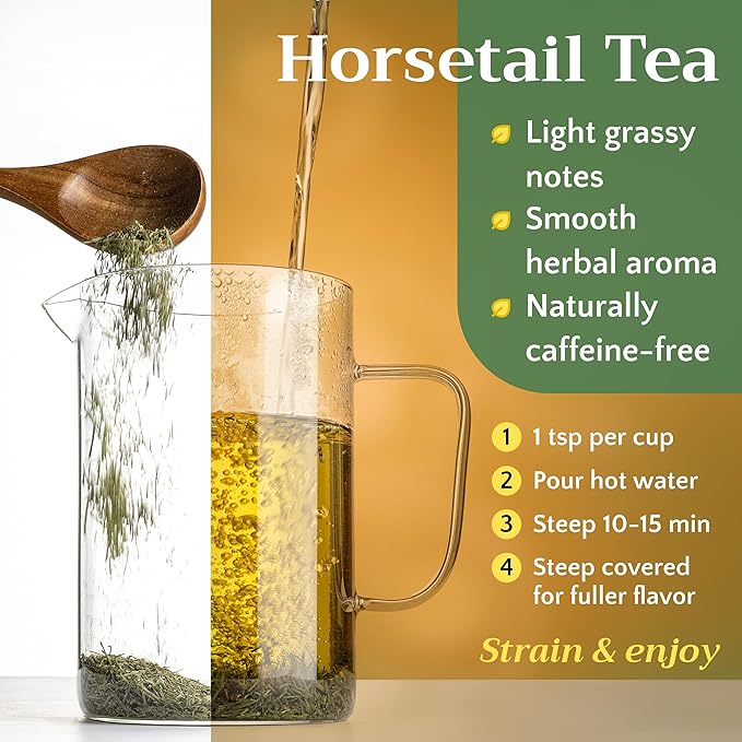 Horsetail Tea - Cut &amp Sifted Horse Tail Grass Herb - Cola de Caballo Hierba - Dried Equisetum Artvense Plant - Loose Leaf Herbs Bulk 1 pound Bag