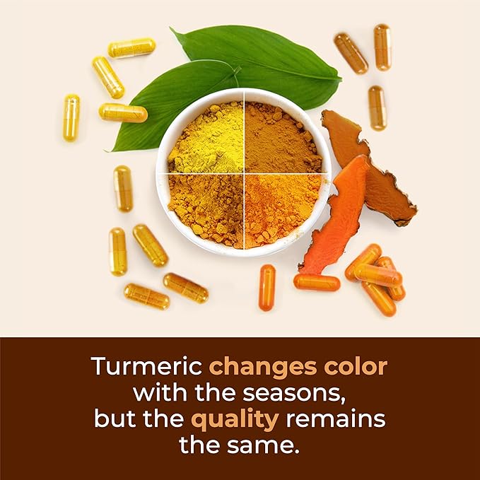 Turmeric Curcumin Supplement with Black Pepper Extract - High Potency Organic Turmeric 1200mg &amp 95% Curcuminoids for Joint &amp Digestive Health - Joint Support Supplement - 60 Vegan Curcuma Caps