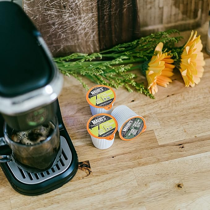 Maud's Organic Ethiopian Coffee Pods 24 ct Single Origin Ethiopian Dark Roast Coffee in Single Serve Pods – 100% Arabica Coffee Compatible with Keurig K Cups Maker