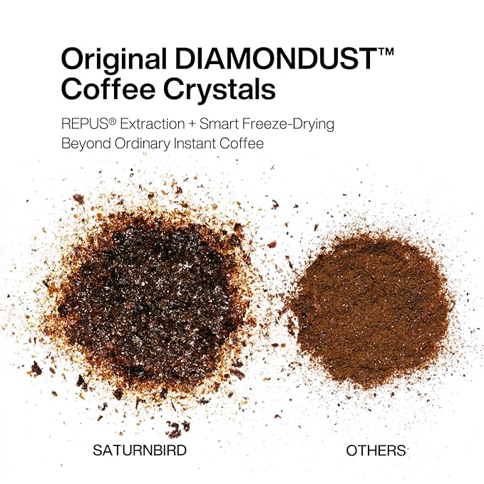 Saturnbird Instant Coffee Pods Dark Roast 100% Arabica Freeze-dried Coffee without Machine Brew with Hot/Cold Water or Milk 24 Count (NO.5)