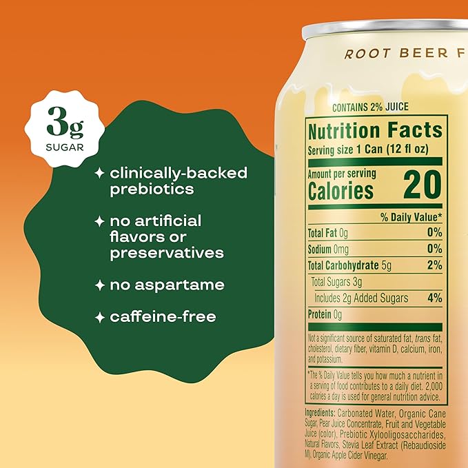 Bloom Pop Prebiotic Soda 12 Pack Rootbeer Float Flavor 12oz Cans | Prebiotic Soda for Gut Health Low Calorie Soda No Caffeine Healthy Soft Drink Alternative