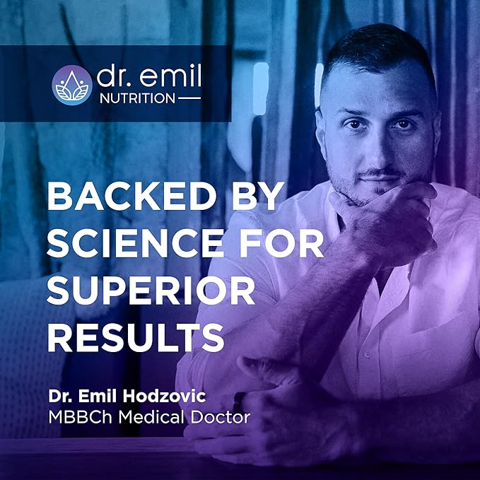 Dr. Emil Mushroom Coffee for Focus &amp Energy - Instant Coffee with Lions Mane Chaga &amp Cordyceps - Delicious Caramel Flavor &amp Potent Mushroom Powder Blend