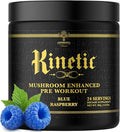 Ambrosia Kinetic - Organic Pre Workout Powder | Mushroom-Enhanced Natural Pre Workout | Nootropic Superfood Powder for Clean Energy Focus Recovery | 24 Servings | Blue Raspberry