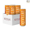 Revelre Functional Social Tonic with Ketones and Adaptogens - Mindful Blend for Focus and Calm - Ketones Magnesium B12 Reishi &amp Cordyceps Mushrooms - Non Alcoholic - Peach Ginger 12 oz (4 Pack