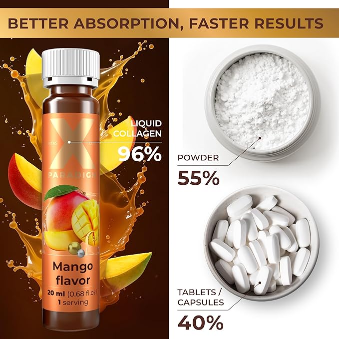 Liquid Collagen Peptides with Biotin &amp Hyaluronic Acid - 3000mg Hydrolyzed Collagen Type 1 and 3 Biotin 10000mcg Vitamins B5 B6 C &amp E - Liquid Collagen for Women and Men Collagen Shots