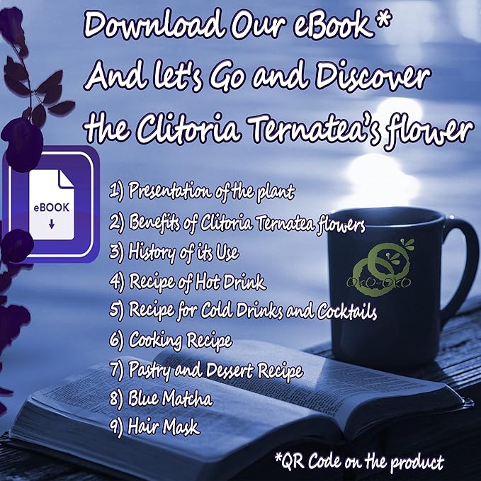 Butterfly Pea Tea 17.63 oz | OkO-OkO - Premium - 500g WHOLE DRIED FLOWER from Thailand - Blue natural infusion - Herbal tea - Blue tea - Organic Vegan food coloring - Natural color changing cocktail a