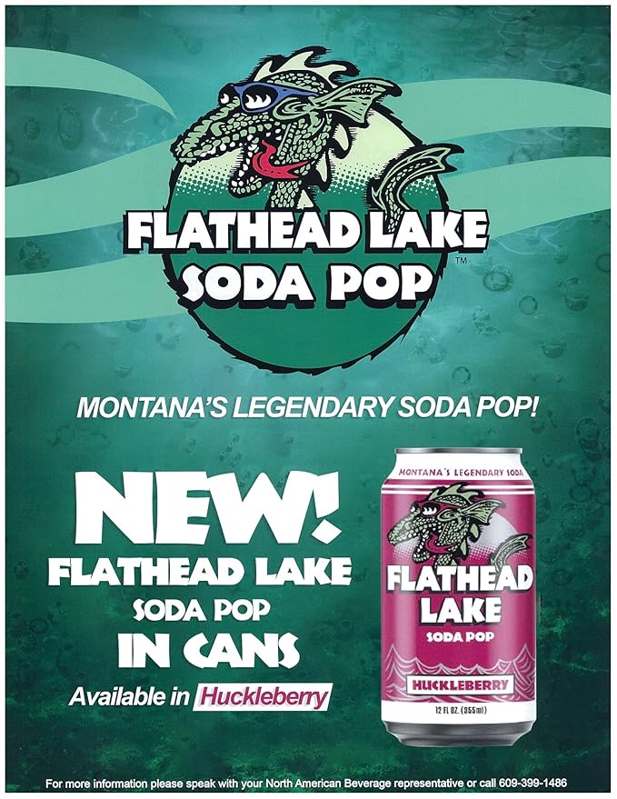 Flathead Lake Soda Pop (Huckleberry Cans) (12 Pack)