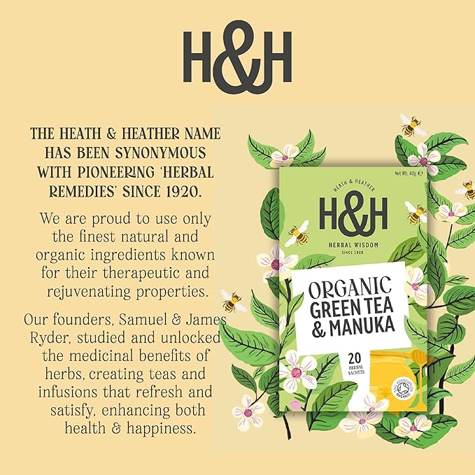 Org Green Tea &amp Manuka Honey 20bag 1 x 20bag (Pack 1)