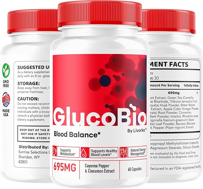 (2 Pack) GlucoBio Capsules - Official Gluco Bio Advanced Formula Support Pills - Maximum Strength Natural Gluco Bio Supplement Vitamin for Overall Health &amp Wellness Reviews 120 Capsules for 2 Mo