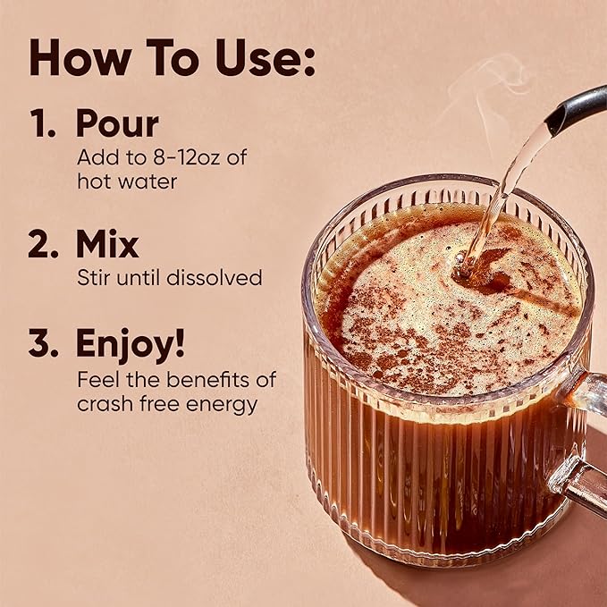 IQJOE Mushroom Coffee Packets (40 Servings) Lion’s Mane Magtein Magnesium Antioxidants Adaptogens - Toasted Hazelnut - Instant Coffee for Focus Clarity Mood Energy Boost - Sugar Free Vegan