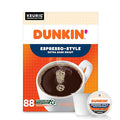 Dunkin' Espresso Style Extra Dark Roast Coffee 88 Keurig K-Cup Pods