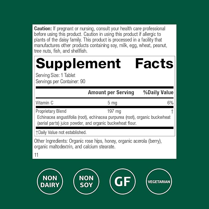 Standard Process Echinacea-C - Supplement for Immune System Support - Offers Daily Vitamin C Dose - Gluten-Free Non-Dairy &amp Non-Soy - 90 Tablets (90 Servings)