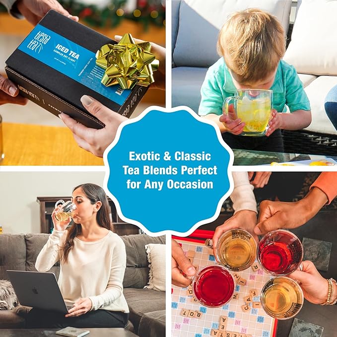 Tiesta Tea - Iced Tea Sampler Dry Flight Set Loose Leaf High to No Caffeine Makes Cold Brew Iced Drink Assorted Brew Sets with Herbal Black Fruit Blends &amp More 8 Resealable Sample Pouches