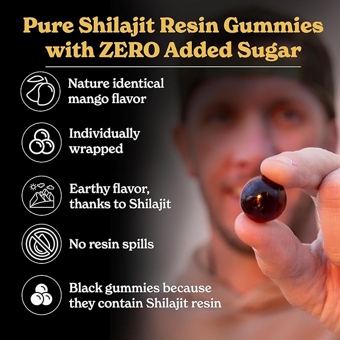 Better Alt Pure Himalayan Shilajit Gummies with Shilajit |High Potency Gold Grade| 60 Gummies for Energy Boost &amp Immune Support 75 Percent + Fulvic Acid| Travel Friendly Mango Flavor