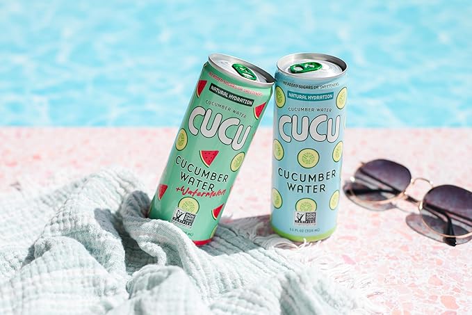 CUCU Pressed Cucumber Water – Real Juice from Fresh Cucumbers with Vitamin C Electrolytes &amp Antioxidants – No Sugar Added Non-GMO – 11 fl oz 12-Pack