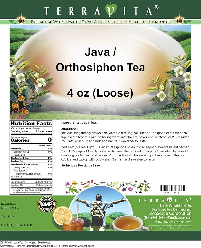 Java Tea/Orthosiphon Tea (Loose) (4 oz ZIN: 511041)