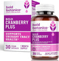 Bold Cranberry Plus Capsules - 100% Soluble 36mg PACs - Cranberry Pills for Women &amp Men with Urinary Tract Support Non-GMO Vitamin C — 30 Vegan Capsules 1 Month Supply