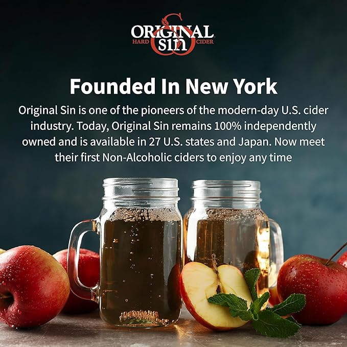Original Sin Non Alcoholic Cider - White Widow | Sparkling Apple Cider Vinegar Drink with 25% Fruit Juice | Sugar Free Non Alcoholic Drinks- Blackberry Flavour