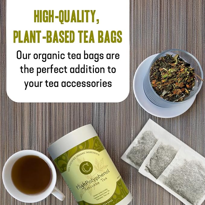 High‑Polyphenol Ashitaba Tea Blend – Demeter Certified Biodynamic U.S. Organic AshitabaSencha Green Tea with Elderberry &amp Olive Leaf – 20 Compostable Bags – Perfect for Detox Metabolic Support