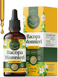 HERBAMAMA Bacopa Monnieri Supplement - Vegan Brain Focus and Clarity Support with Bacopa Extract Tincture - Non-GMO Alcohol &amp Sugar-Free Brahmi Herb Drops 168-Day Supply