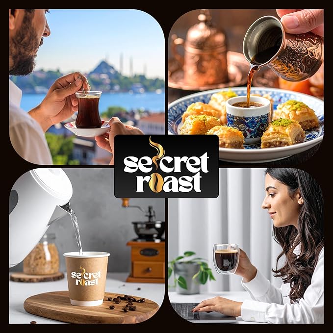 Secret Roast Ground Roasted Turkish Coffee | Mediterranian Delight | 3.5 oz | Kosher | Pack of 6