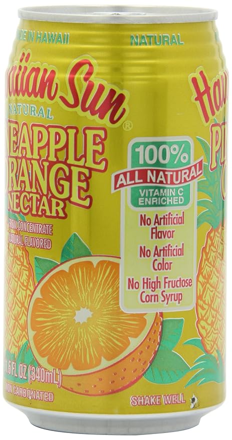 Hawaiian Sun Nectar Pineapple-Orange 11.5 Fl Oz (Pack of 24)
