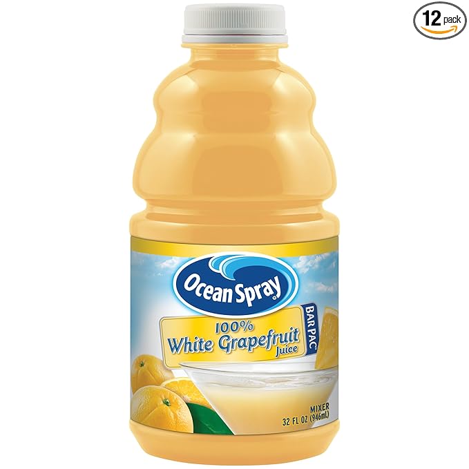 Ocean Spray White Grapefruit Mixer Bottle 32 Ounce Bottles (Pack of 12)