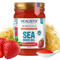 Healistix Strawberry Sea Moss Gel [16 Oz] - Exquisitely Crafted from Seamoss Wildcrafted in The Pristine Waters of St Lucia A Natural Delight - Sea Vegetable in Glass Jar