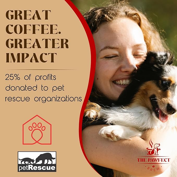 Dog Lover’s Coffee – Hazelnut by The Pawfect Brew | Medium Roast Whole Bean 1lb Bag | Naturally Flavored Blend Freshly Roasted to Order | 25% Profits Donated to Animal Rescue