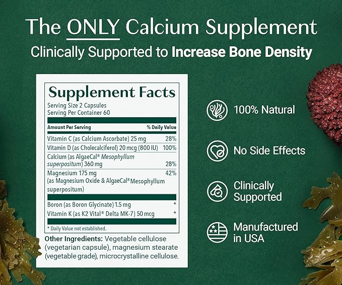 ALGAECAL Calcium Vitamin D3 &amp Collagen Bundle – Hydrolyzed Collagen with Clinically-Supported Verisol Fortibone &amp Fortigel Plus Calcium Vitamin ADEK &amp Trace Minerals for Bone Health &